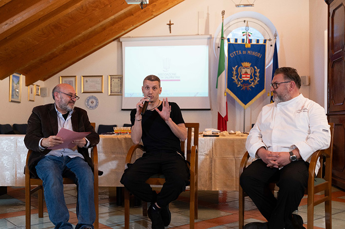 25DA SX ALFONSO BOTTONE DAVIDE BERSAGLINI LUIGI DI RUOCCO PRESIDENTE ASSOCIAZIONE CUOCHI SALERNITANI