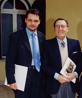 Igor Righetti con il cugino Alberto Sordi in unimmagine degli anni Novanta