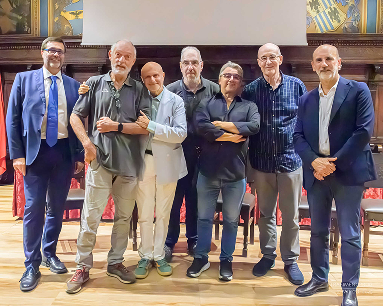 il regista Campanella con gli ospiti della proizione1